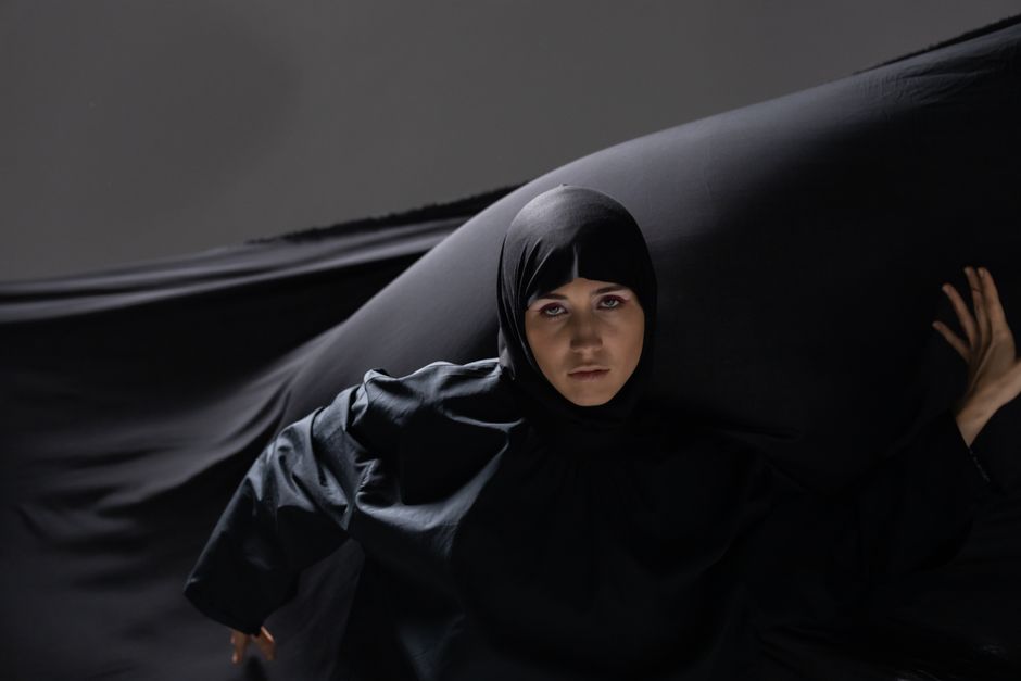 Woman in headscarf